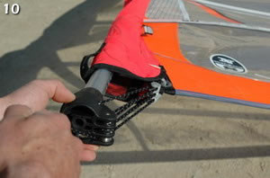 montaje de una vela de windsurf