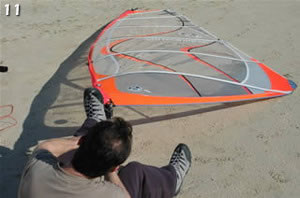 montaje de una vela de windsurf