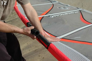 montaje de una vela de windsurf
