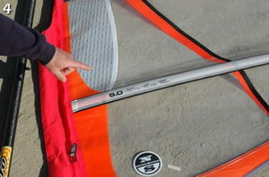 montaje de una vela de windsurf
